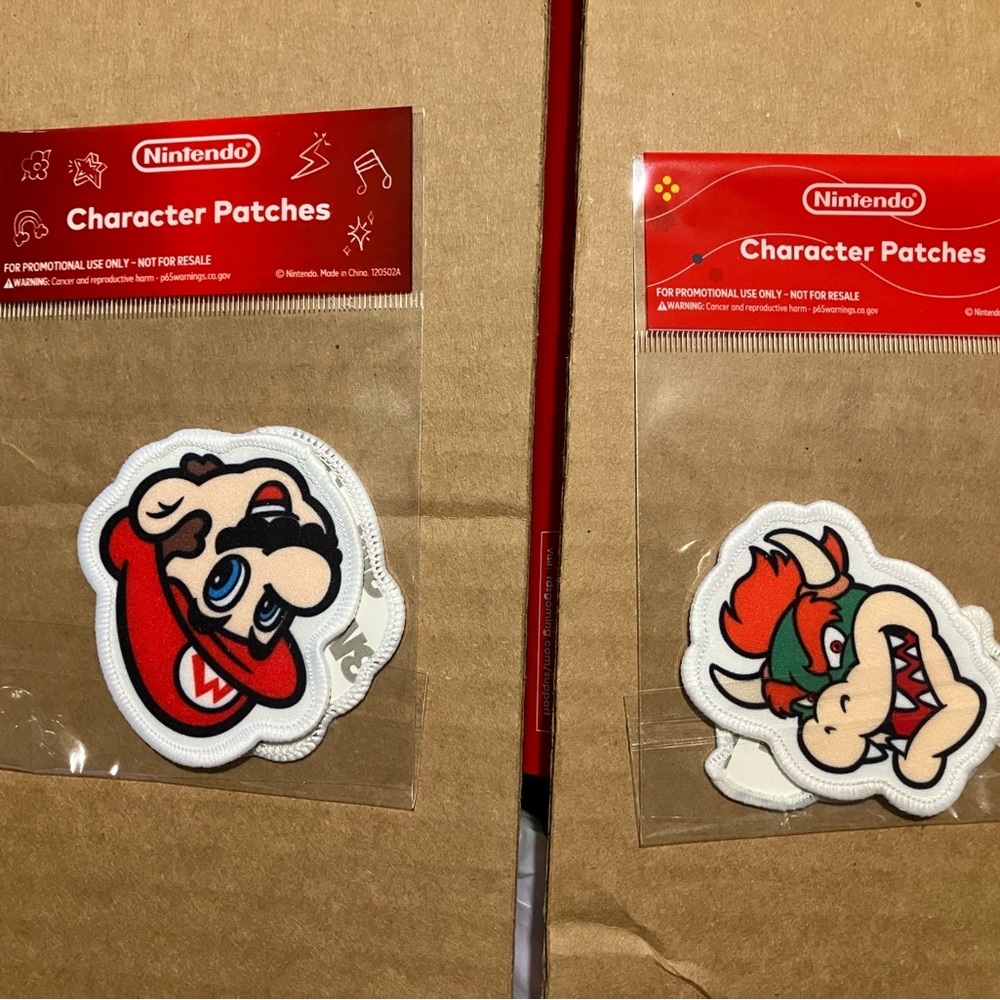 Nintendo Character Patches - Mario and Bowser